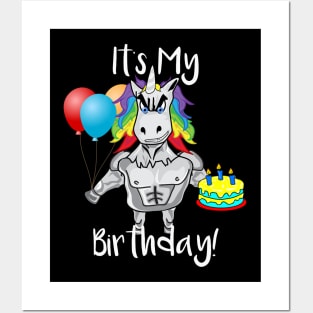 It's My Birthday Crazy Unicorn Posters and Art